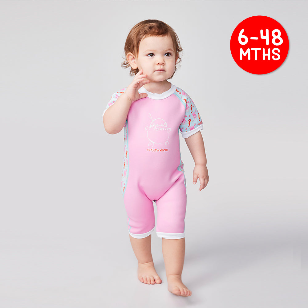 Warmiebabes Baby & Toddler Thermal Swimsuit UPF50+ Pink Jellyfish_cute pink bathing suits
