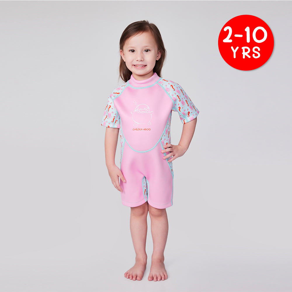 Kiddies Toddler Thermal Swimsuit UPF50+ Pink Jellyfish_Front View
