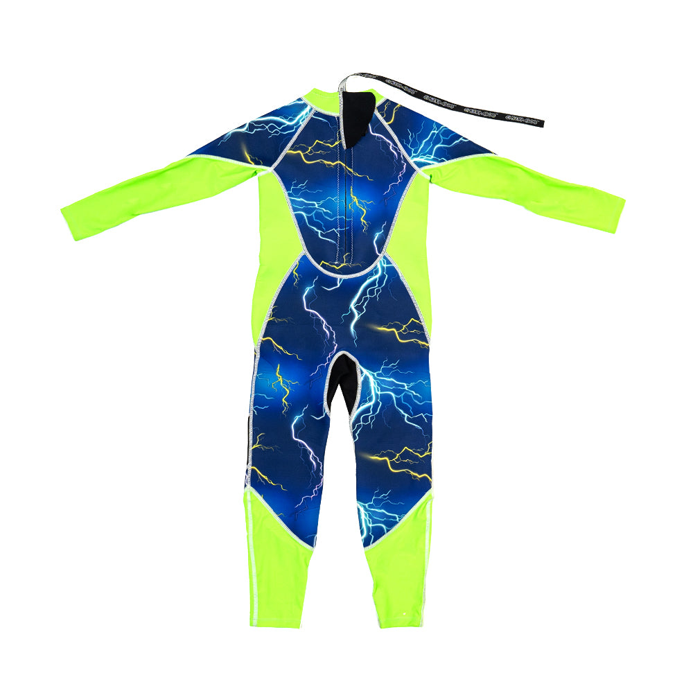 Long Sleeve Sunsafe Toddler Thermal Swimsuit UPF50+ Thunder_Back View