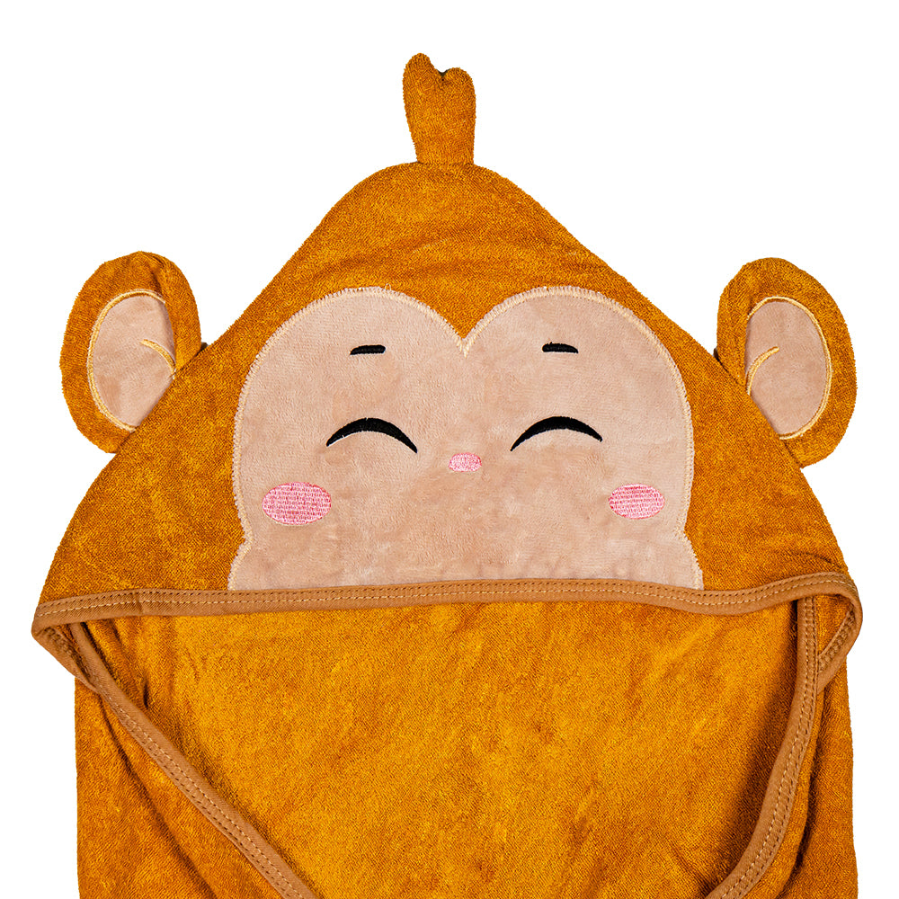 Stretchy Bath Towel for Kids in Monkey Design