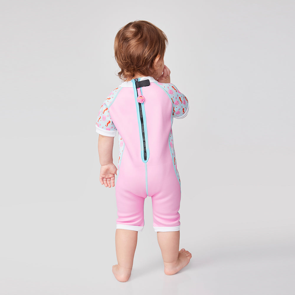 Warmiebabes Baby & Toddler Thermal Swimsuit UPF50+ Pink Jellyfish_cute pink bathing suits