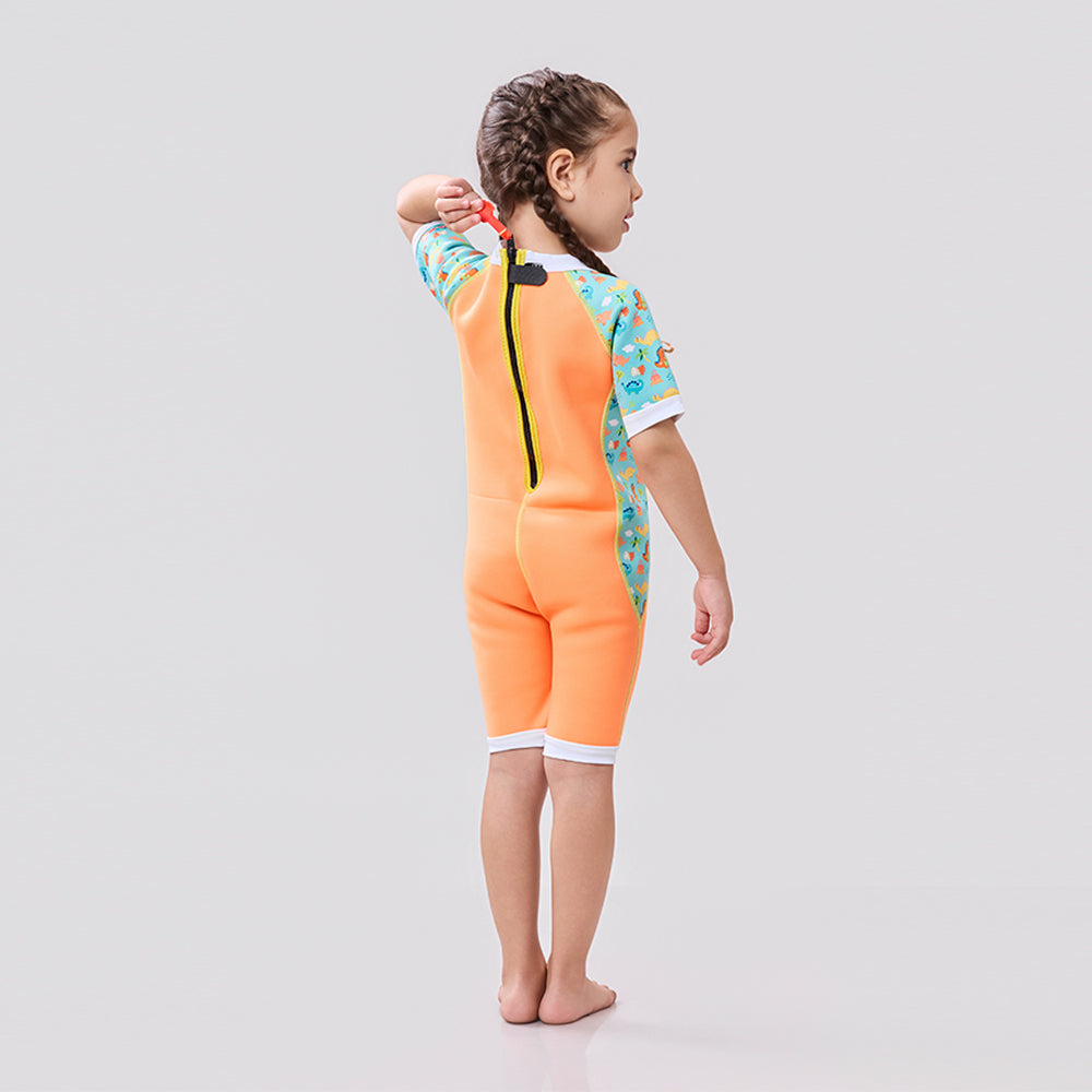 Warmiebabes Baby & Toddler Thermal Swimsuit UPF50+ Orange Dino