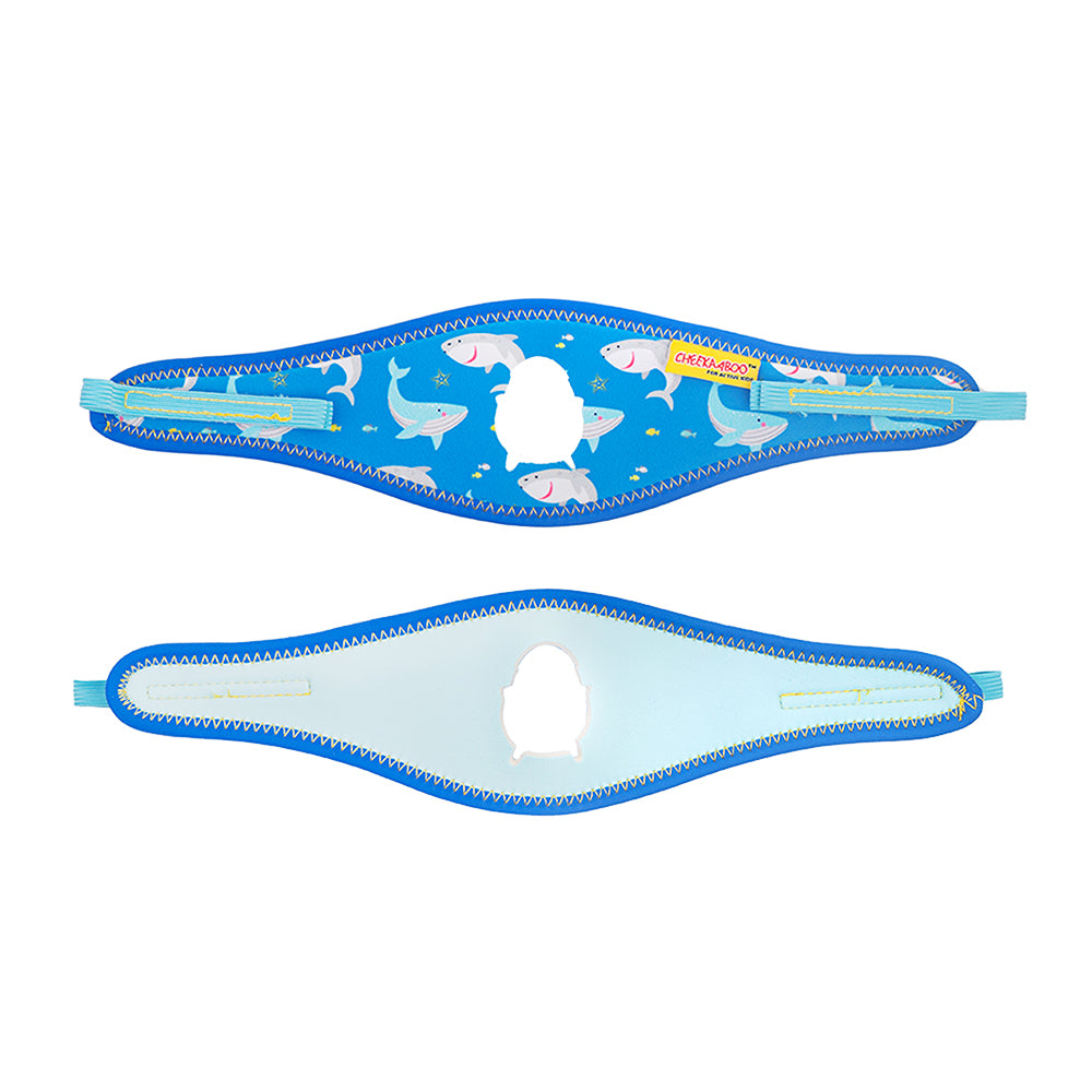 Adjustable Googgles with Neoprene Head Strap - Blue Shark
