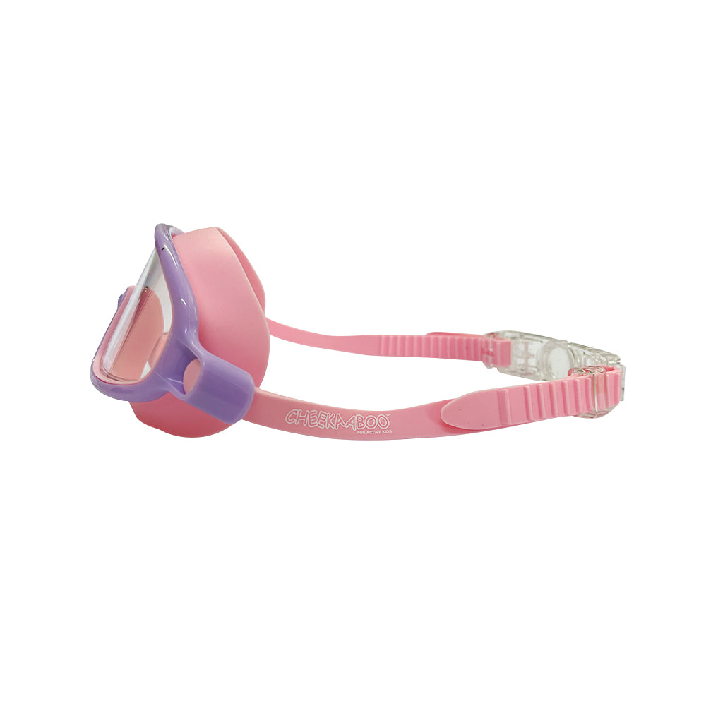 Wide Frame Swimming Goggles With Buckle - Purple Pink_Side View