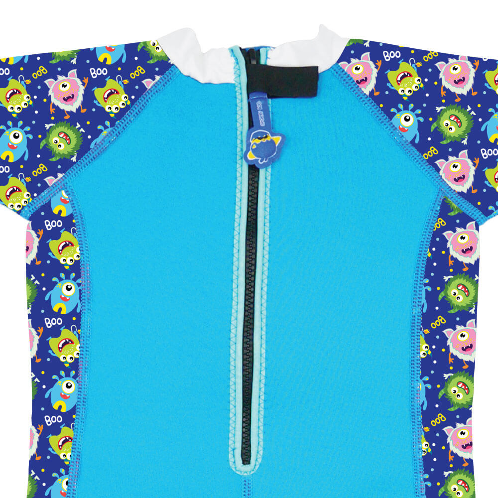 Warmiebabes Baby & Toddler Thermal Swimsuit UPF50+ Blue Monster_Swimming Suit Blue