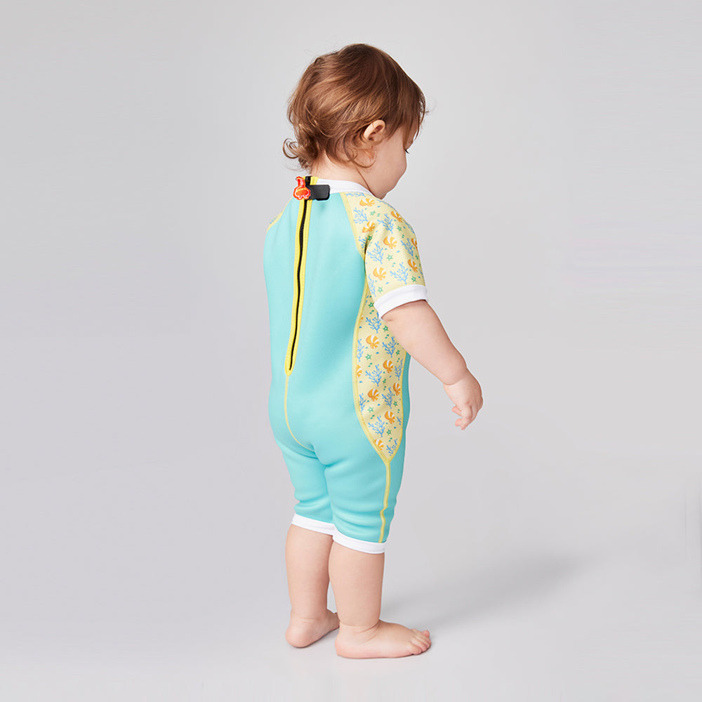 Warmiebabes Baby & Toddler Thermal Swimsuit UPF50+ Green Coral
