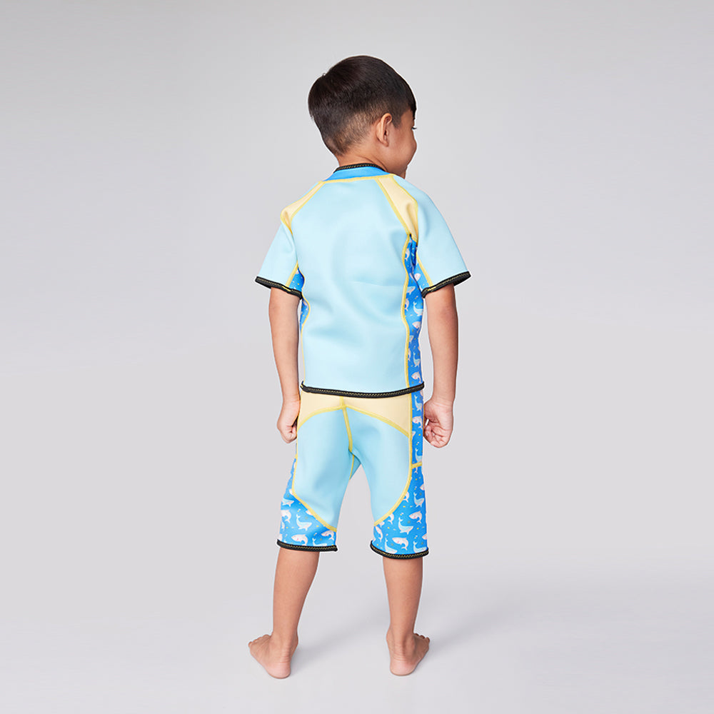 Twinwets Toddler Thermal Swimsuit UPF50+ Blue Shark_Back View