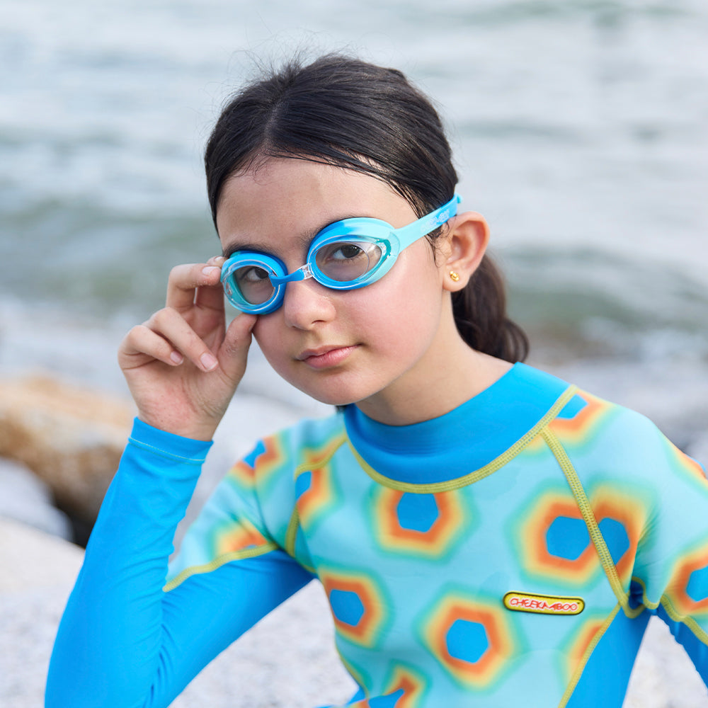 Swim Goggles with Adjustable Silicone Strap  - Blue (3 - 14 years)