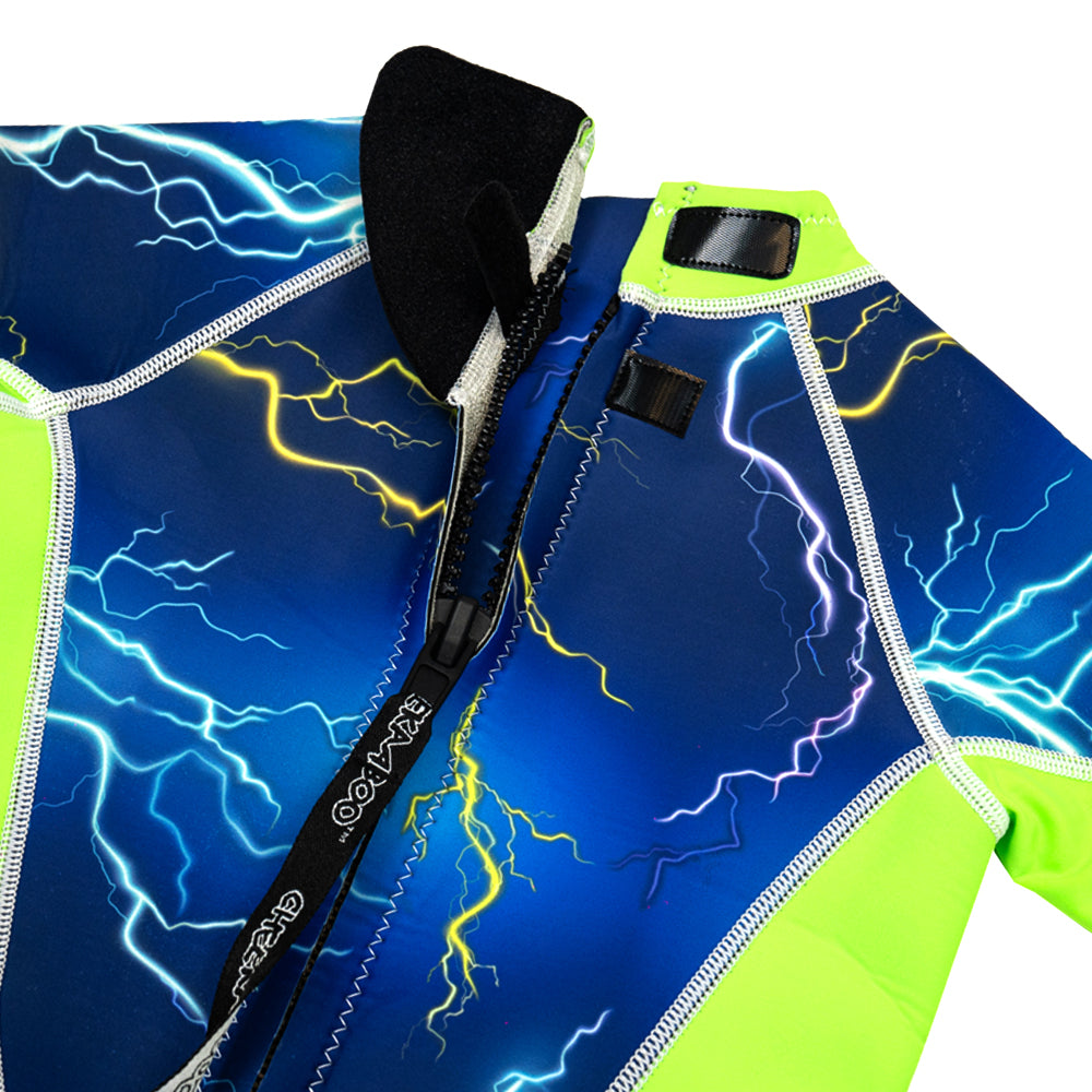 Long Sleeve Sunsafe Toddler Thermal Swimsuit UPF50+ Thunder_Long Sleeved Swimming Costume Close Up