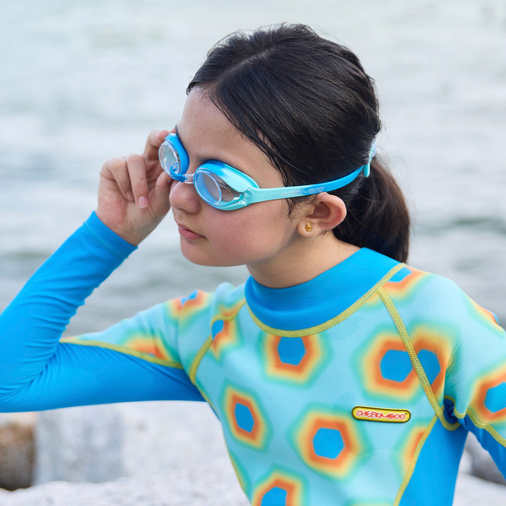 Swim Goggles with Adjustable Silicone Strap  - Blue (3 - 14 years)