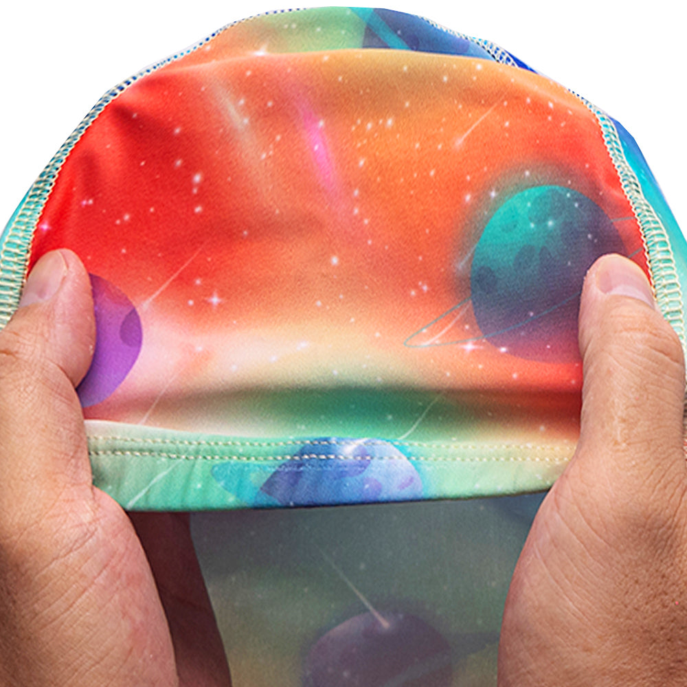 Protective Toddler Swim Cap Galaxy - Stretchable Spandex Swimming Cap