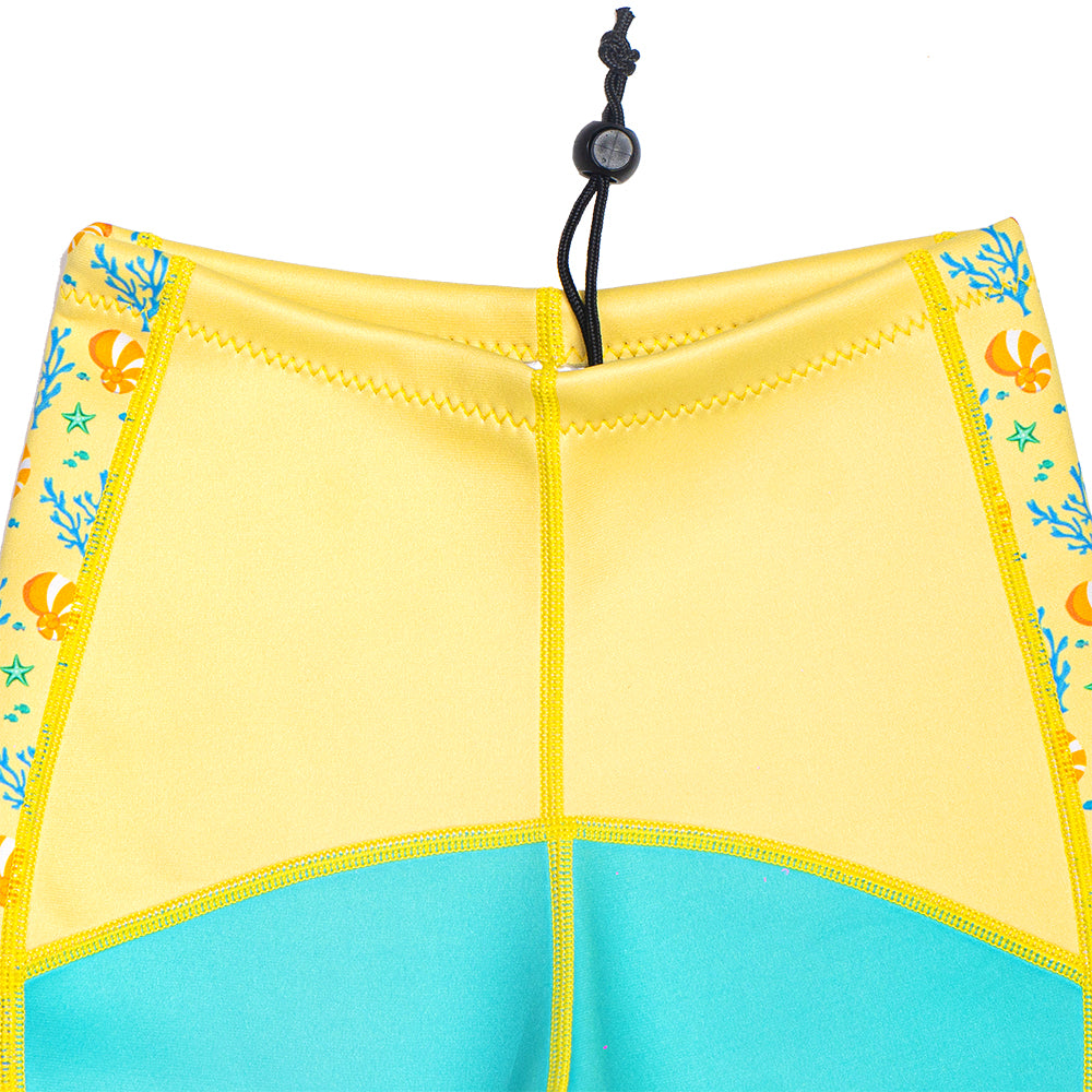 Twinwets Toddler Thermal Swimsuit UPF50+ Green Coral_Adjustable Fit Shorts