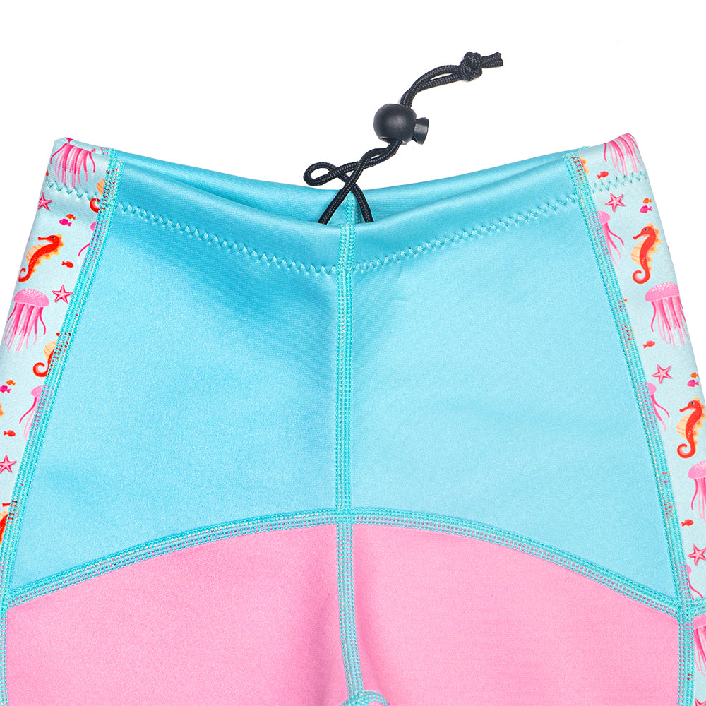 Twinwets Toddler Thermal Swimming Suit UPF50+ Pink Jellyfish_Adjsutable Fit Shorts