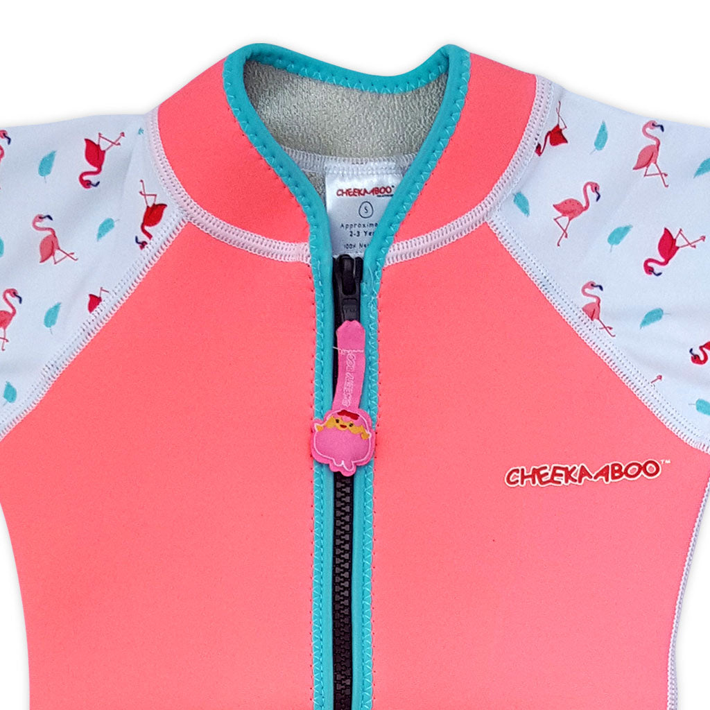 Wobbie Toddler Thermal Swimsuit UPF50+ Pink Flamingo_Front View