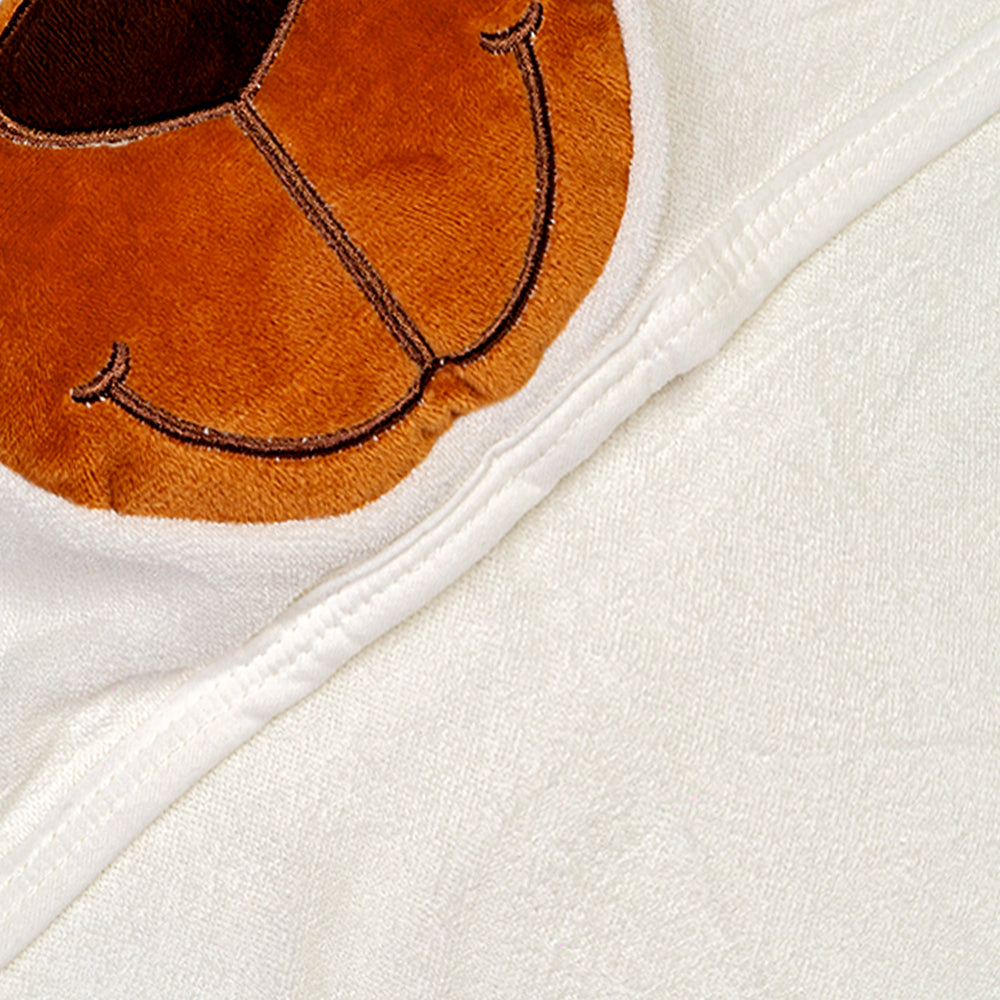 Premium Bamboo Hooded Bath Towel - White Bear_Close Up