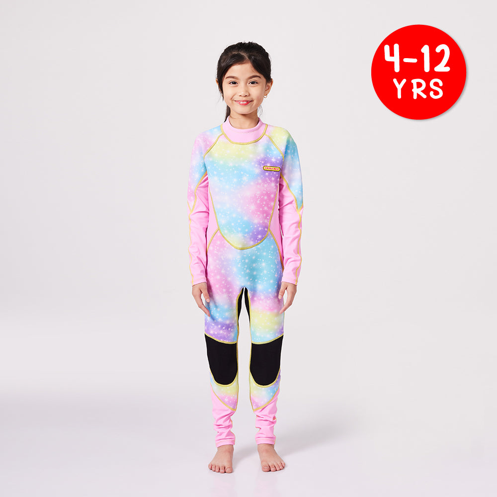 Long Sleeve Sunsafe Toddler Thermal Bathing Suit UPF50+ Magical Unicorn_Front View