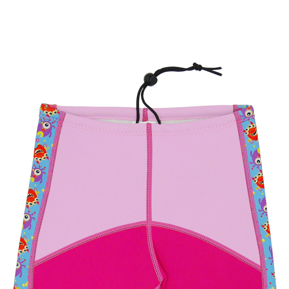 Twinwets Toddler Thermal Swimsuit UPF50+ Pink Monster_Adjustable Fit Shorts