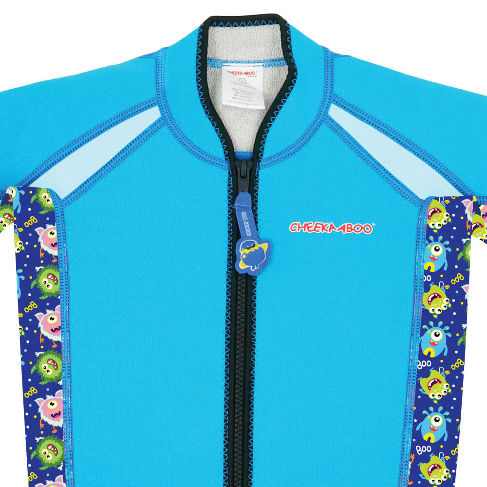 Twinwets Toddler Thermal Swimming Suit UPF50_Front Zipper Close Up