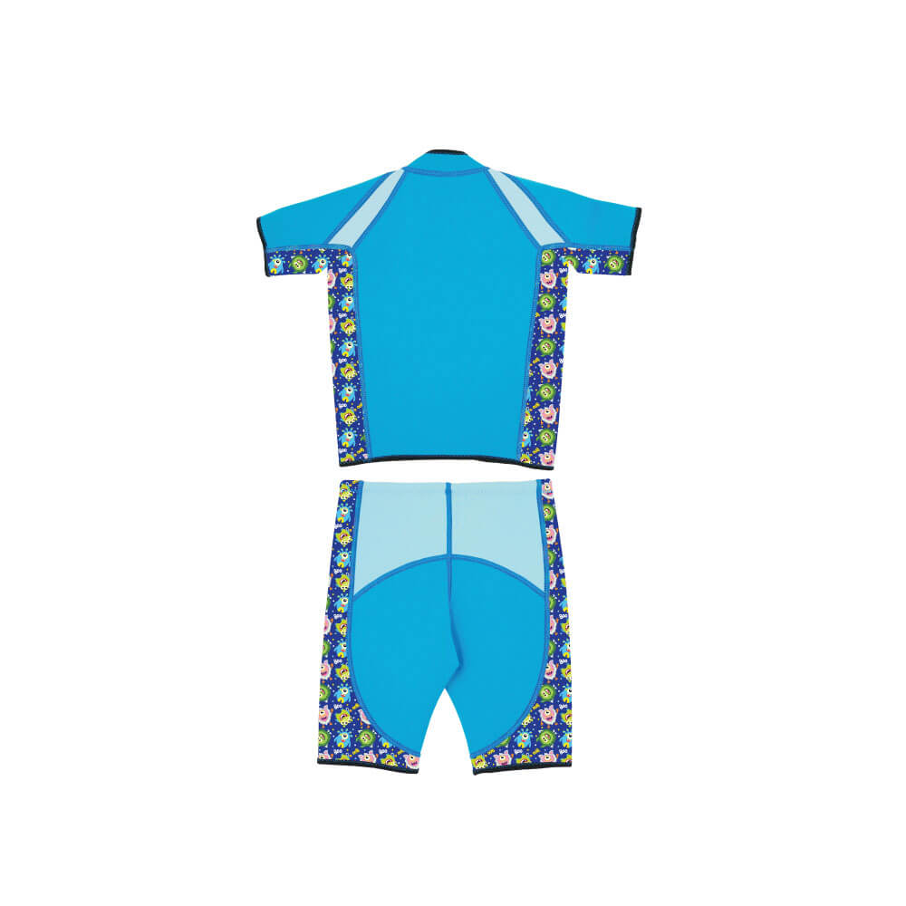 Twinwets Toddler Thermal Swimwear UPF50+ Blue Monster_Back View