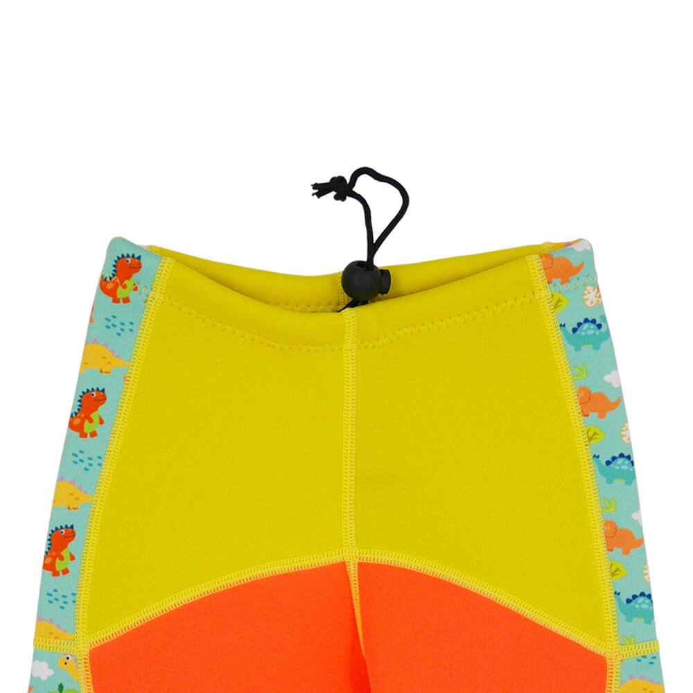 Twinwets Toddler Thermal Swimsuit UPF50+ Orange Dino_Adjustable Fit Shorts