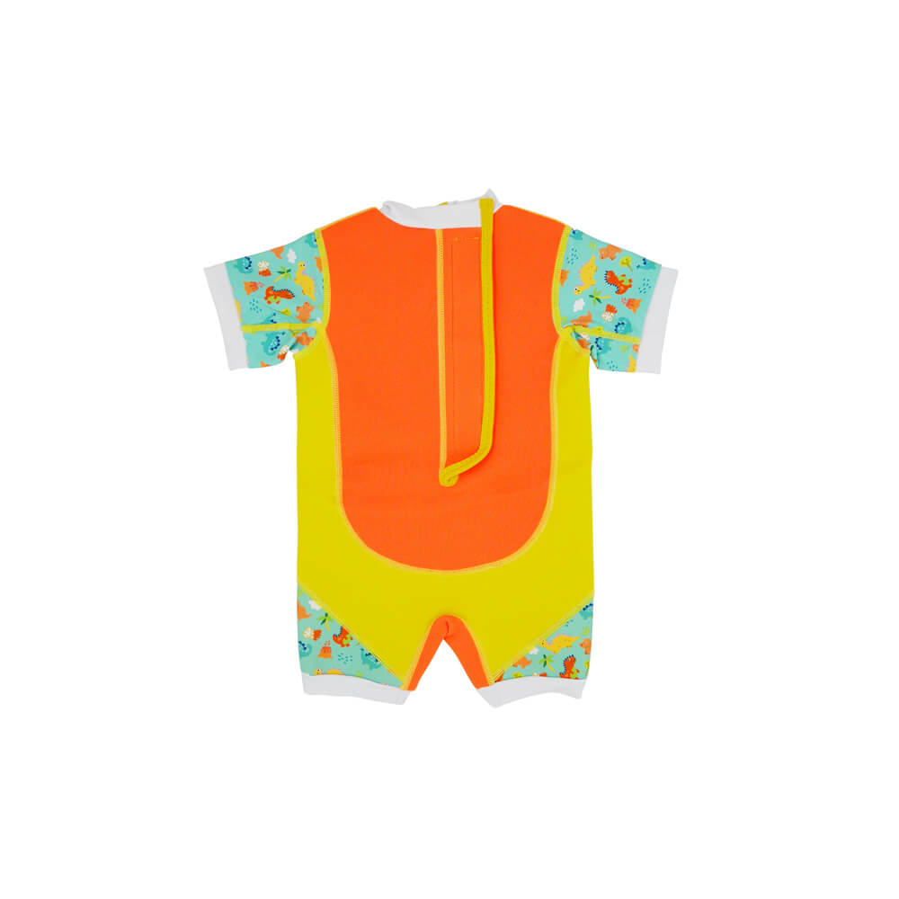 Chittybabes Baby Thermal Swimsuit UPF50+ Orange Dino_Short Sleeve Swimming Suit