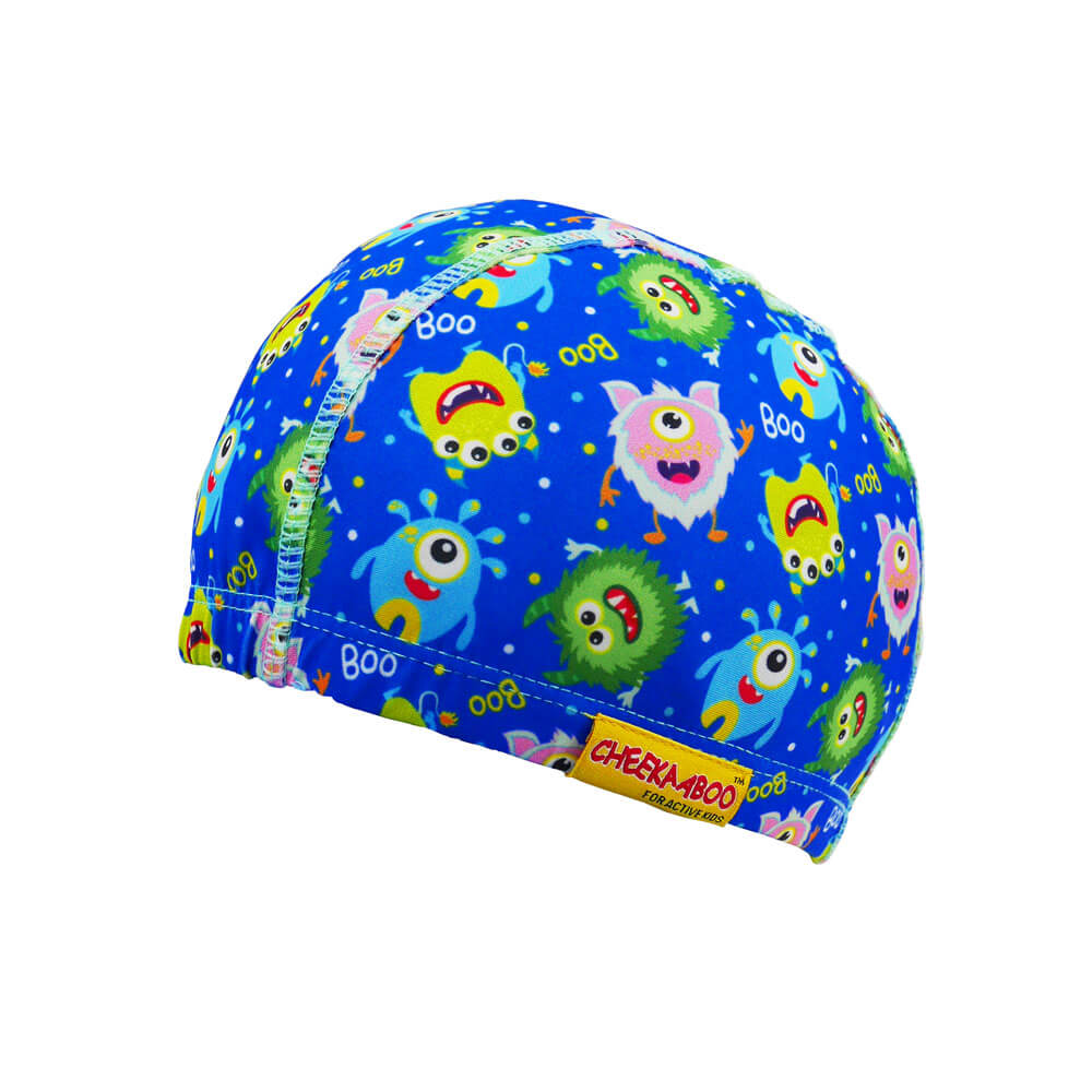 Protective Toddler Swim Cap Blue Monster