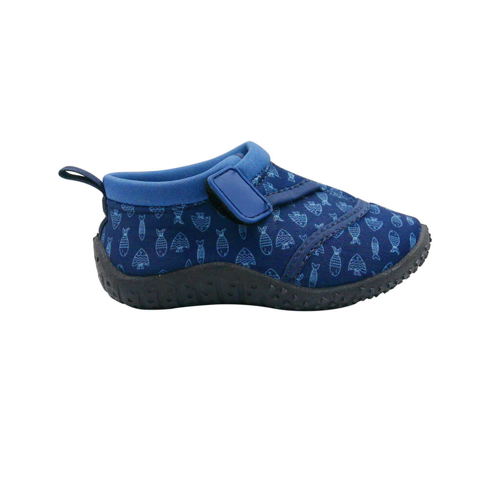 Toddler's Aqua Shoes Blue Fish_Side View