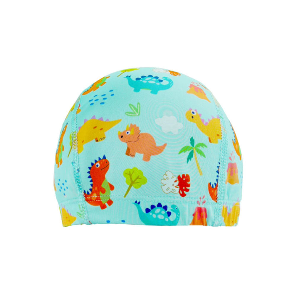 Soft Protective Toddler Swim Cap Orange Dino