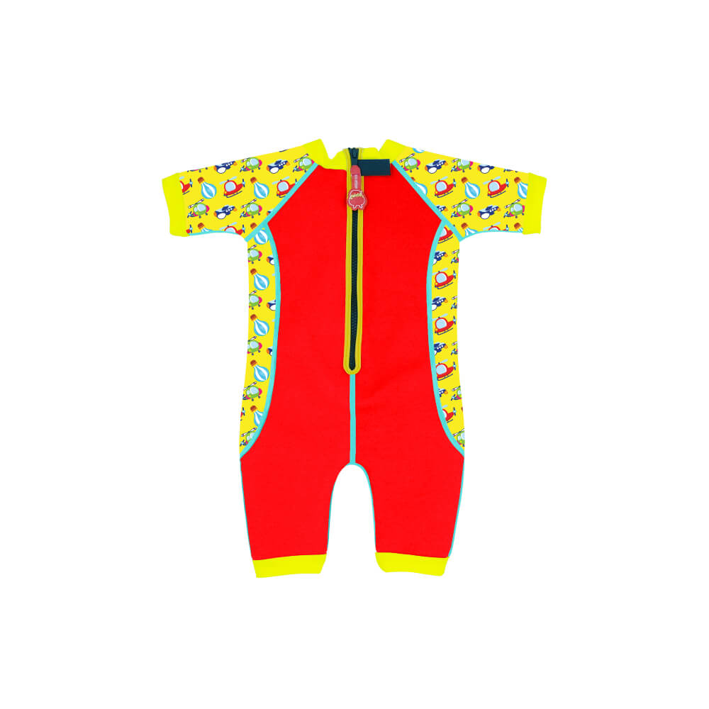 Warmiebabes Baby & Toddler Thermal Swimsuit UPF50+ Red Sky Transportation_Infant Swimwear