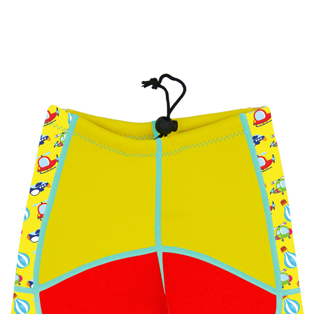 Twinwets Toddler Thermal Swimsuit UPF50+ Red Sky Transportation_Adjustable Fit Shorts