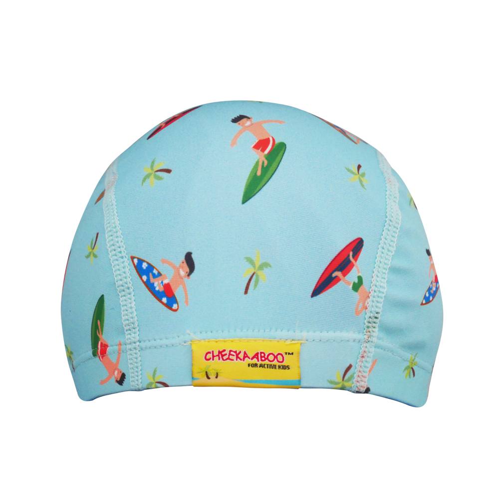 Protective Breathable Toddler Swim Cap Navy Blue Surfer