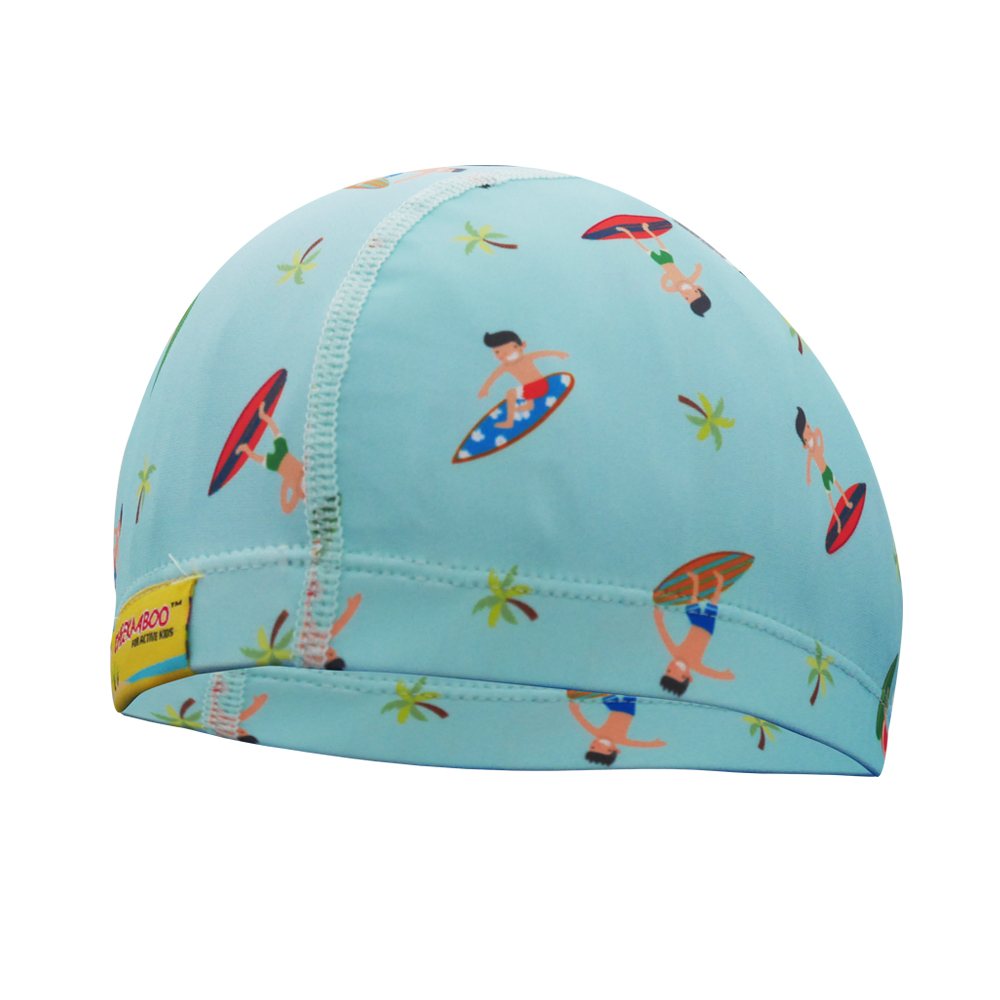 Cheekaaboo's Protective and Breathable Toddler Swim Cap in Navy Blue Surfer