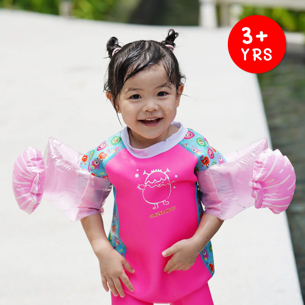 Children Inflatable Arm Floaties and Rings - Pink Shell ( 3 Years Old & Above )