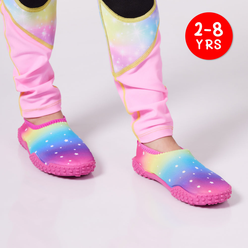 Toddler's Aqua Shoes Pink Rainbow