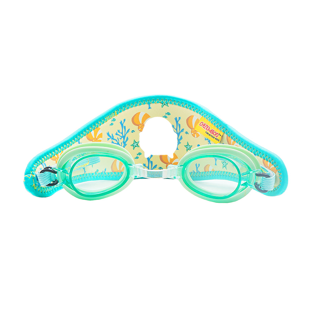 Toddler Booggles with Neoprene Head Strap Green Coral