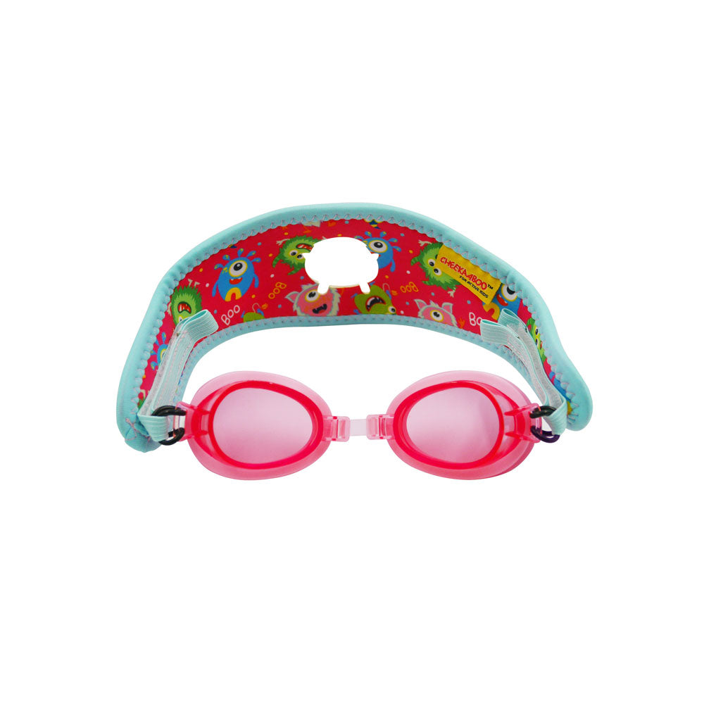 Toddler Booggles with Neoprene Head Strap Pink Monster