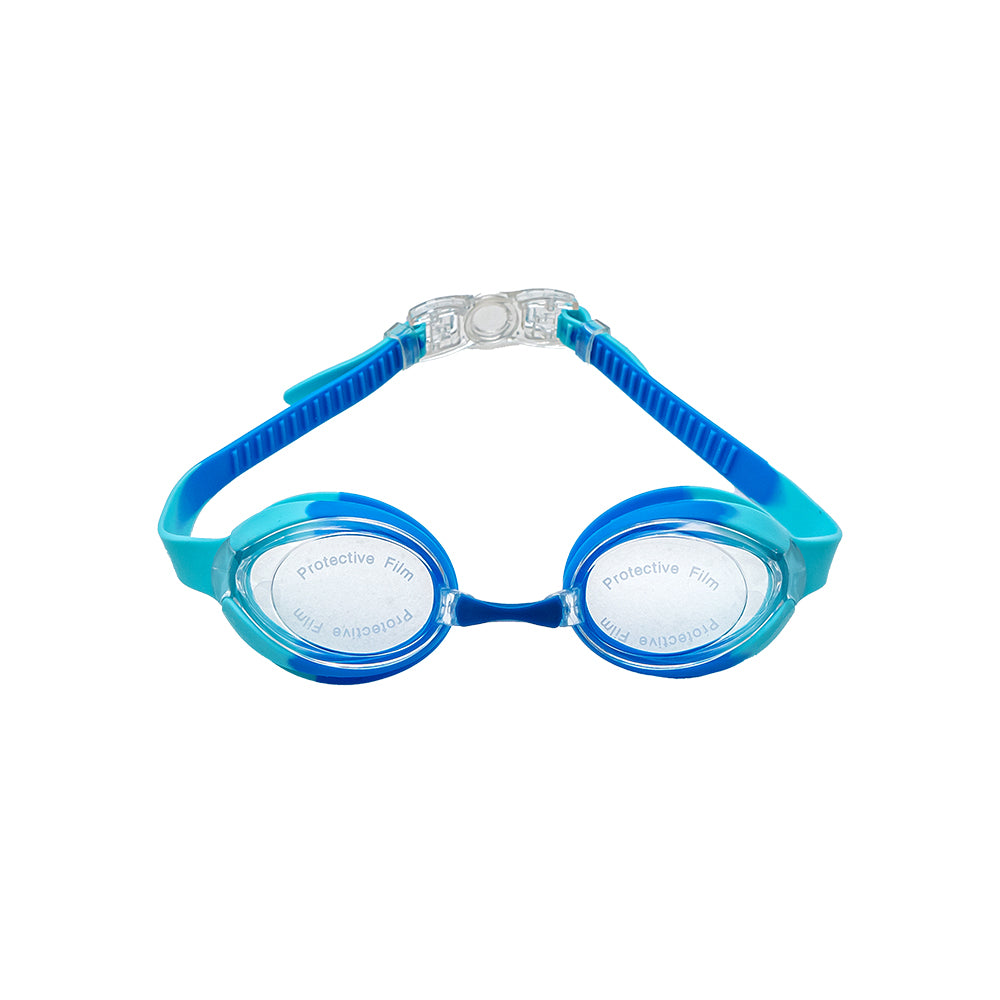 Blue Swim Goggles with Adjustable Silicone Strap