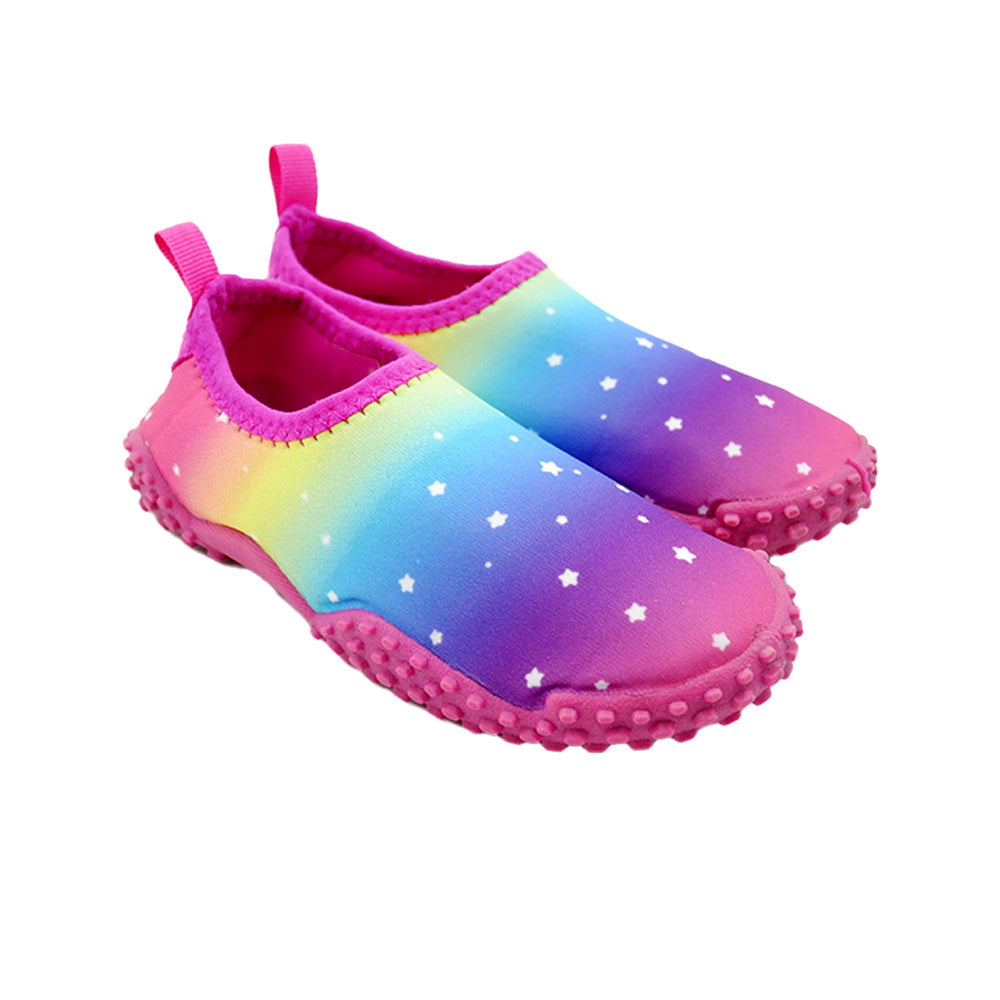 Toddler's Aqua Shoes Pink Rainbow
