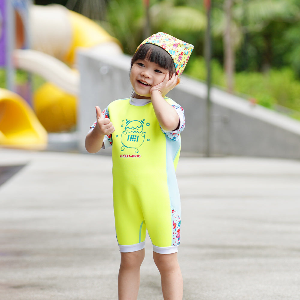 Chittybabes Baby Thermal Swimsuit UPF50+ Green Robot