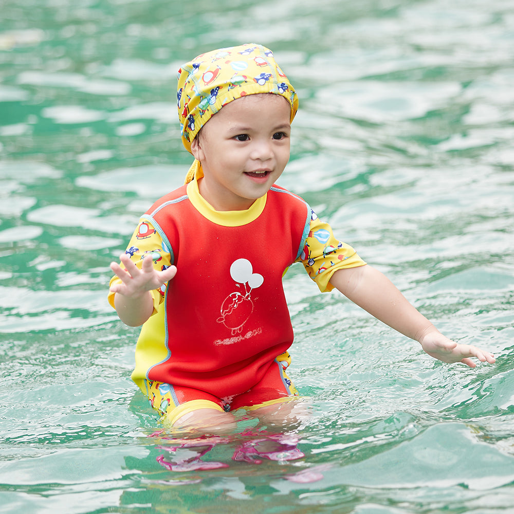 Chittybabes Baby Thermal Swimsuit UPF50+ Red Sky Transportation