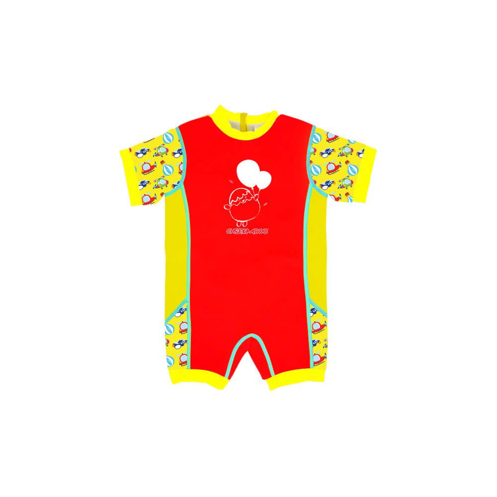 Chittybabes Baby Thermal Swimsuit UPF50+ Red Sky Transportation_Red One Piece Swimming Suit