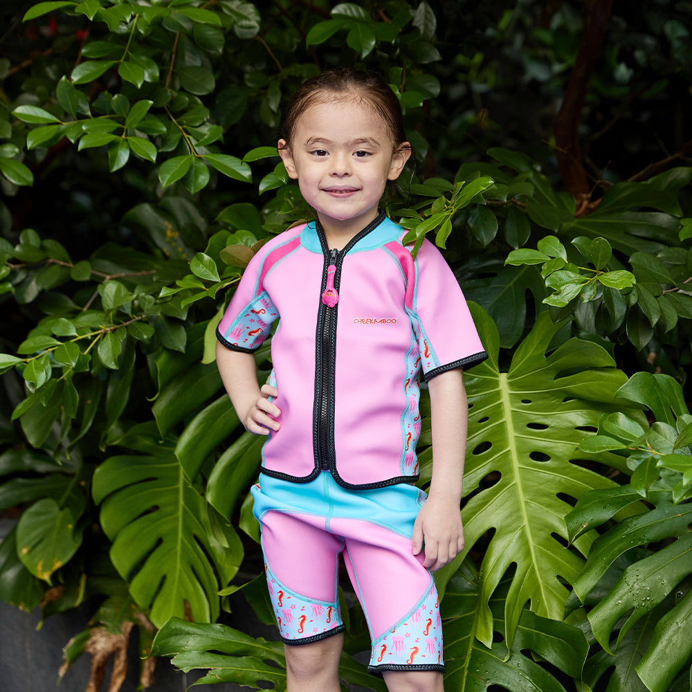 Twinwets Toddler Thermal Swimsuit UPF50+ Pink Jellyfish