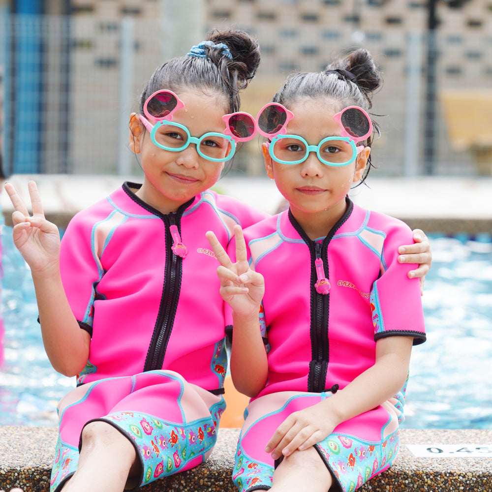 Twinwets Toddler Thermal Swimsuit UPF50+ Pink Monster