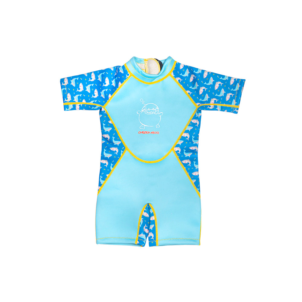 Kiddies Toddler Thermal Swimsuit UPF50+ Blue Shark_Shark Swimwear