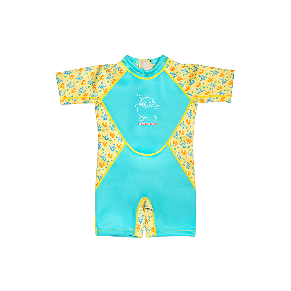 Kiddies Toddler Thermal Swimsuit UPF50+ Green Coral_2mm Neoprene Swimsuit