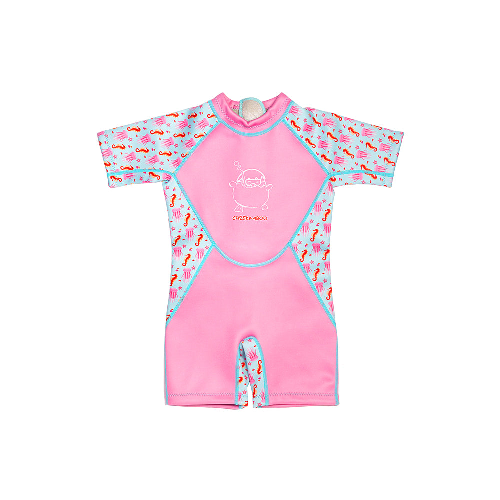 Kiddies Toddler Thermal Swimsuit UPF50+ Pink Jellyfish
