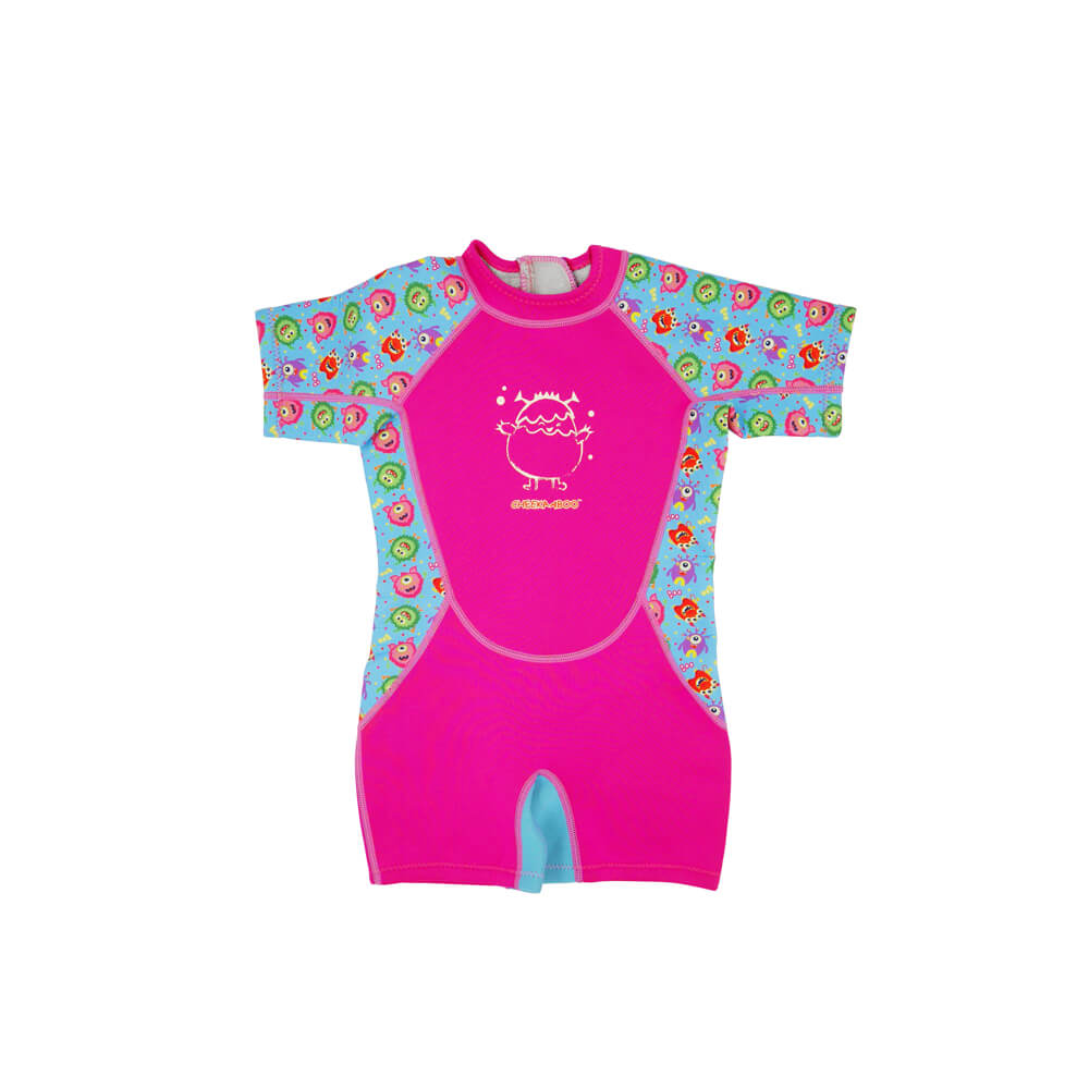 Kiddies Toddler Thermal Swimsuit UPF50+ Pink Monster_Comfortable Swim Wear