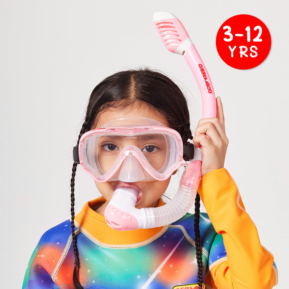 A Kid Wearing the Silicone Snorkel Mask