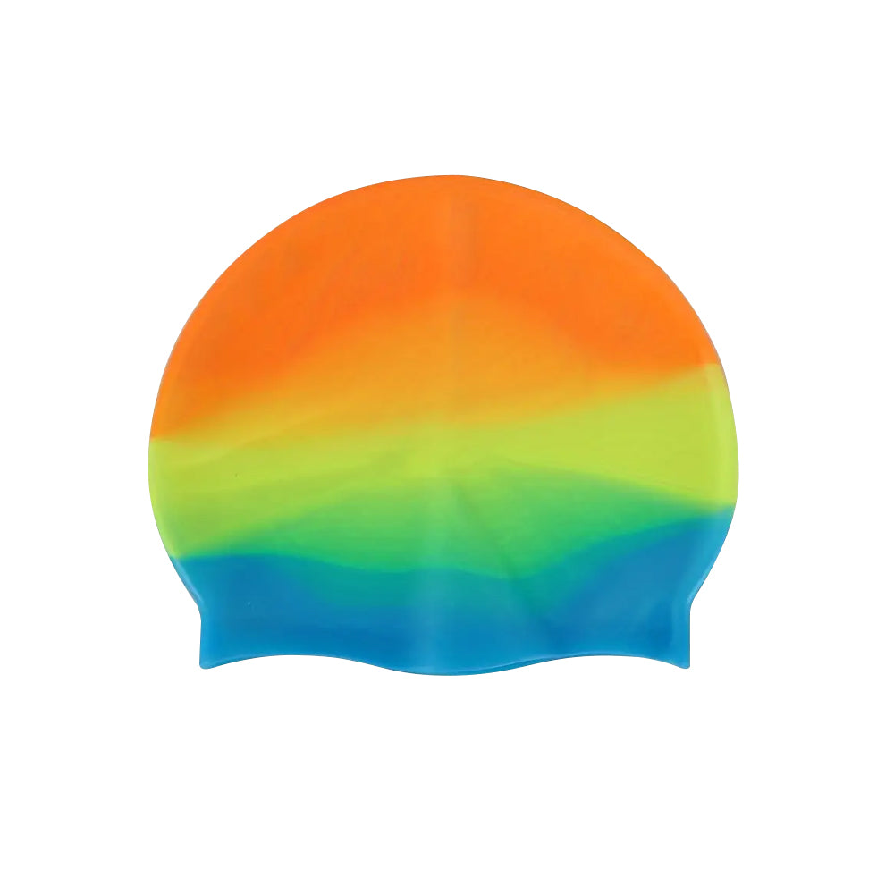 Silicone Waterproof Swimming Cap - Sunrise Rainbow