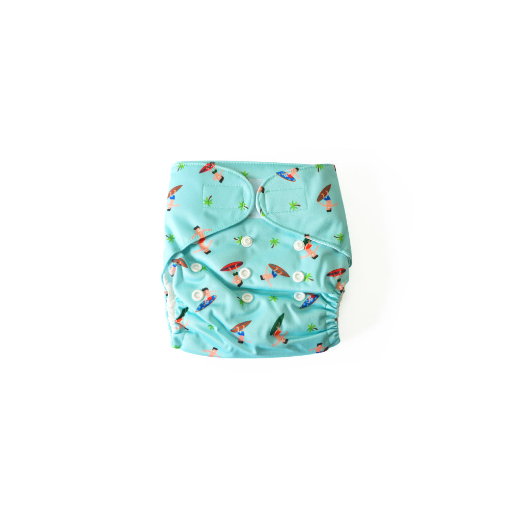 Reusable Waterproof Diapers in Surfer Design